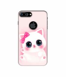 Amazon Brand - Solimo Designer Babby Kitty 3D Printed Hard Back Case Mobile Cover for Apple iPhone 7 Plus (Logo Cut)