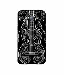 Amazon Brand - Solimo Designer White Gitar On Black 3D Printed Hard Back Case Mobile Cover for Samsung Galaxy A8