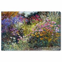 Amazon Brand – Stone & Beam Modern Impressionistic Floral Print Wall Art on Canvas, 24