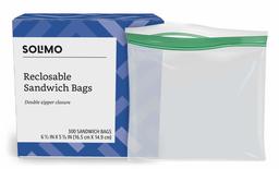 Amazon Brand - Solimo Sandwich Storage Bags, 300 Count