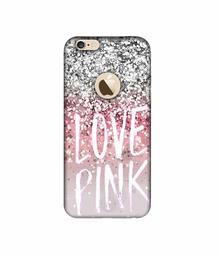 Amazon Brand - Solimo Designer Love Pink 3D Printed Hard Back Case Mobile Cover for Apple iPhone 6 / 6S (Logo Cut)