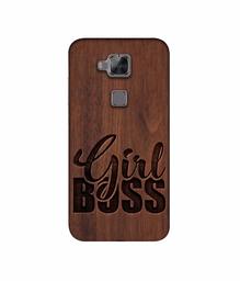 Amazon Brand - Solimo Designer Girl Boss On Wood 3D Printed Hard Back Case Mobile Cover for Huawei G8