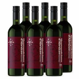 Marca Amazon - Compass Road Vino tinto Montepulciano, producido en Italia, 6 x 75 cl