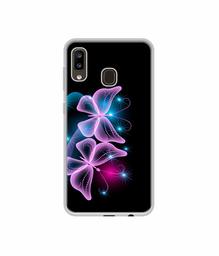 Amazon Brand - Solimo Designer Butterflies Neon Light UV Printed Soft Back Case Mobile Cover for Samsung Galaxy A20