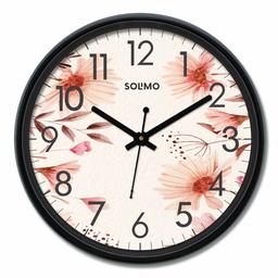 Amazon Brand - Solimo 12-inch Wall Clock - Blossom (Silent Movement)