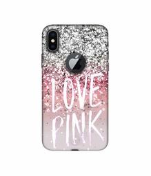 Amazon Brand - Solimo Designer Love Pink 3D Printed Hard Back Case Mobile Cover for Apple iPhone X (Logo Cut)