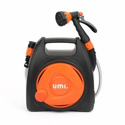 Umi. by Amazon- Avvolgitubo da Giardino 10+2M, con Pistola a Spruzzo Regolabile 7-in-1, Facile Riavvolgimento, Montaggio a Parete e Portatile