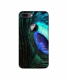 Amazon Brand - Solimo Designer Peacock Feather 3D Printed Hard Back Case Mobile Cover for Apple iPhone 8 Plus (with Logo Cut)