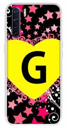 Amazon Brand - Solimo Designer Multicolor Heart Pattern Alphabet-G Printed Soft Back Case Mobile Cover for Oppo F15