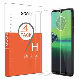 EONO Essentials [4 Pezzi] Pellicola Protettiva per Moto G8 Play in Vetro Temperato Anti-Graffi Anti-Impronte Durezza 9H Trasparenza 99,99% Senza Bolle Facile Installazione