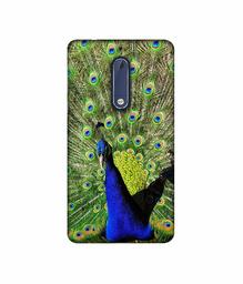 Amazon Brand - Solimo Designer Peacock 3D Printed Hard Back Case Mobile Cover for Nokia 5