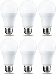 AmazonBasics 929001366305 LED 75W A60 E27 WW FR D 6PK LED-lampor, Varmvit, 75 W