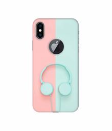 Amazon Brand - Solimo Designer Head Phone 3D Printed Hard Back Case Mobile Cover for Apple iPhone Xs Max (Logo Cut)