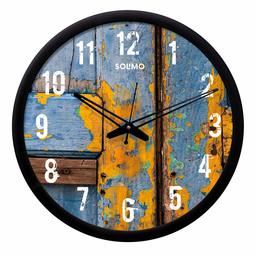 Amazon Brand - Solimo 12-inch Wall Clock - Desginer (Silent Movement, Black Frame), SC-1031