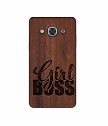 Amazon Brand - Solimo Designer Girl Boss On Wood 3D Printed Hard Back Case Mobile Cover for Samsung Galaxy J3 Pro