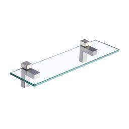 UMI Essentials 41cm Bathroom Wall Shelf Tempered Glass Shelf Brushed Nickel Finish BGS3201S40-2