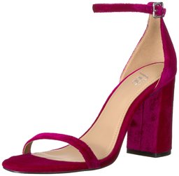 Amazon Brand - The Fix Women's Gracie Block Heel Strappy Sandal Heeled, Magenta Velvet, 8.5 B US