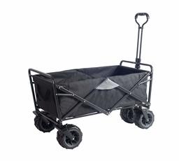 UMI. Essentials Bollerwagen Offroad Transportwagen Handwagen faltbar Gartenwagen die Reifen mit Lager für Alle Gelände Geeignet (Schwarz/Grau)