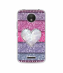 Amazon Brand - Solimo Designer Stone Heart UV Printed Soft Back Case Mobile Cover for Motorola Moto C Plus