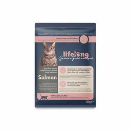 Amazon Brand - Lifelong Grainfree Recipe Dry Cat Food (Adult Cats) with Fresh Salmon, 100gr