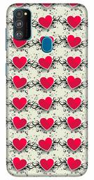 Amazon Brand - Solimo Designer Heart Pattern Design 3D Printed Hard Back Case Mobile Cover for Samsung Galaxy M21 / M30s