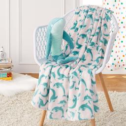 AmazonBasics Kids Patterned Throw Blanket with Stuffed Animal