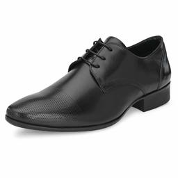 Burwood Men's Black Leather Formal Shoes-6 UK (40 EU) (BW 397)