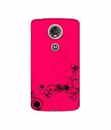 Amazon Brand - Solimo Designer Black Pattern on Pink 3D Printed Hard Back Case Mobile Cover for Motorola Moto E5 Plus