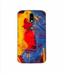 Amazon Brand - Solimo Designer Yellow and Dark Blue Canvas 3D Printed Hard Back Case Mobile Cover for Motorola Moto G4 Plus (with Logo Cut)