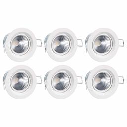 AmazonBasics 3W LED Integrated Recessed Spotlight, Slim Style, Round, 70mm (Cut Out), 2700K, Warm White, 5-Pack