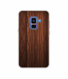 Amazon Brand - Solimo Designer Wooden Texture UV Printed Soft Back Case Mobile Cover for Samsung Galaxy A8 Plus (2018)