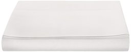 AmazonBasics 200- fils au pouce carré - Poly Coton, Drap plane, 280 x 320 + 10 cm - Blanc