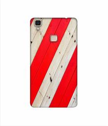 Amazon Brand - Solimo Designer Red and Cream Color Wood 3D Printed Hard Back Case Mobile Cover for Vivo V3 Max