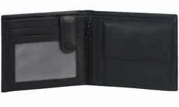 Eono by Amazon Essentials RFID Men's Wallet with Coin Compartment - Multi Credit Card with ID Holder (Black Nappa)