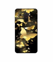 Amazon Brand - Solimo Designer Golden Butterfly Pattern 3D Printed Hard Back Case Mobile Cover for Poco F1