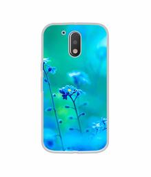 Amazon Brand - Solimo Designer Blue Flower UV Printed Soft Back Case Mobile Cover for Motorola Moto G4 Plus