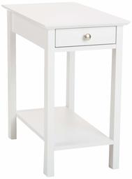 AmazonBasics - Comodino Classico in Legno con cassetto Bianco