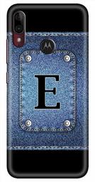 Amazon Brand - Solimo Designer Button Jeans Alphabet-E 3D Printed Hard Back Case Mobile Cover for Motorola Moto E6s / Motorola Moto E6 Plus