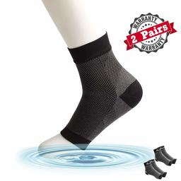 Portzon Compression Foot Sleeves, Plantar Socks with Arch Support, Ankle Brace Support