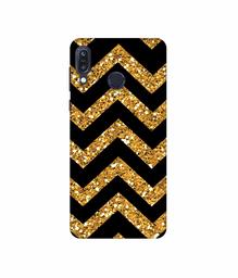 Amazon Brand - Solimo Designer Golden Zik Zak Pattern 3D Printed Hard Back Case Mobile Cover for Asus Zenfone Max M1 ZB555KL