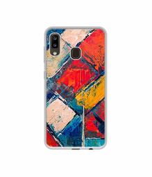 Amazon Brand - Solimo Designer Dark Multicolor Blocks UV Printed Soft Back Case Mobile Cover for Samsung Galaxy A20