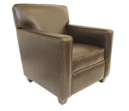 Pinzon Lombardy Leather Club Chair, Chocolate