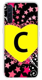 Amazon Brand - Solimo Designer Multicolor Heart Pattern Alphabet-C Printed Soft Back Case Mobile Cover for Oppo F15