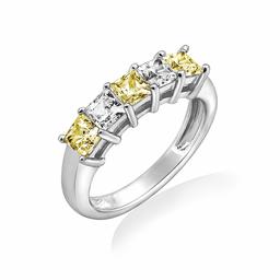 [Find] Amazon Collection puratinamekkisuta-ringusiruba-kuria & kanari-purinsesukattokyu-bikkuzirukonia & Simulated Ruby 5 Stone Ring, Size 9 