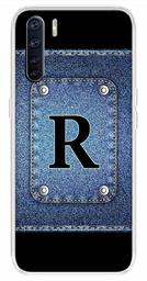 Amazon Brand - Solimo Designer Multicolor Button Jeans Alphabet-R Printed Soft Back Case Mobile Cover for Oppo F15