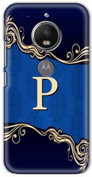 Amazon Brand - Solimo Designer Blue Pattern Alphabet-P 3D Printed Hard Back Case Mobile Cover for Motorola Moto E4 Plus