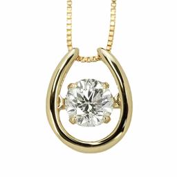 Amazon Collection (AMBZO) K18 Pink Gold Dancing Stone Necklace Dancing Diamond 0.5 ct Horseshoe Style (J.I1.VG Equivalent) HP0010PG-05