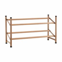 AmazonBasics Easy Assemble Shoe Rack - 2-Tier, Rose Gold (Renewed)