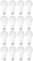 AmazonBasics 100 Watt Equivalent, Daylight, Dimmable, A21 LED Light Bulb, 16-Pack