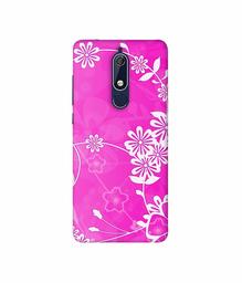 Amazon Brand - Solimo Designer Flower Pattern 3D Printed Hard Back Case Mobile Cover for Nokia 5.1